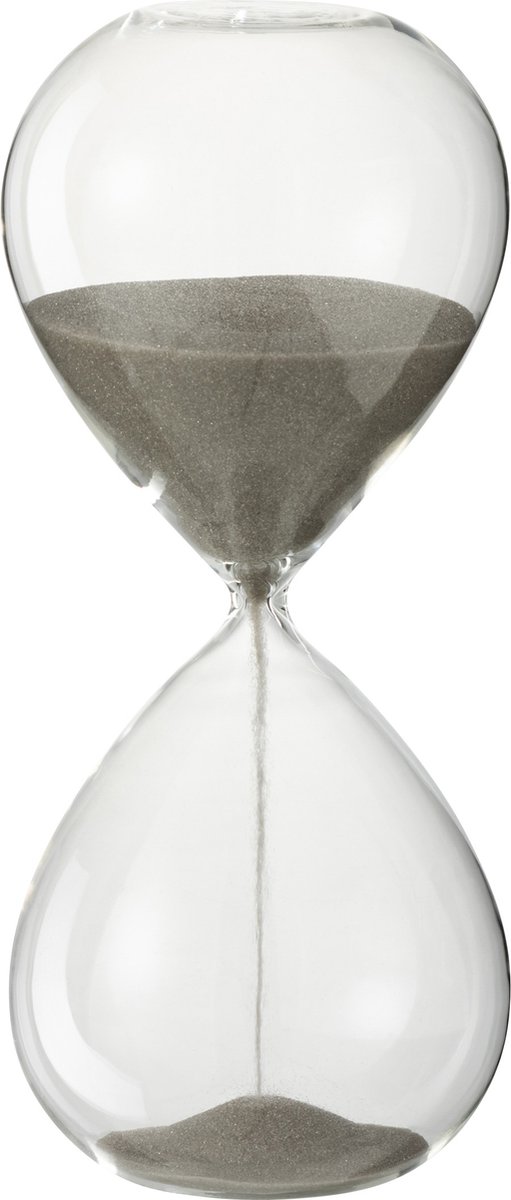 Zandloper | glas | grijs | 10.5x10.5x (h)23 cm